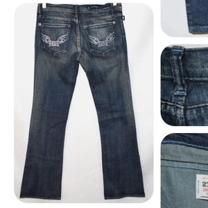 Rock & Republic Jagger Women's Jeans with Blue Crystals Size  27 in Made in USA